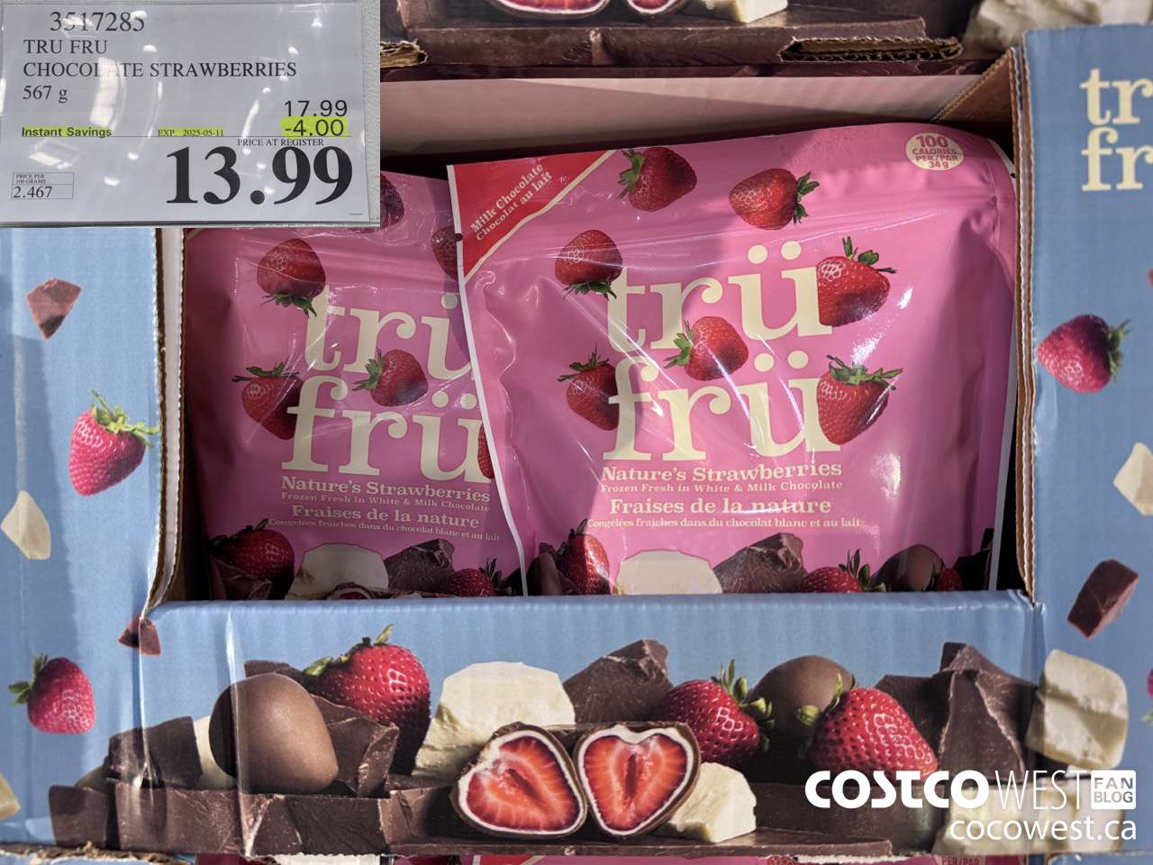 3517285 TRU FRU CHOCOLATE STRAWBERRIES 567 g ($4.00 INSTANT SAVINGS EXPIRES ON 2025-05-11) $13.99