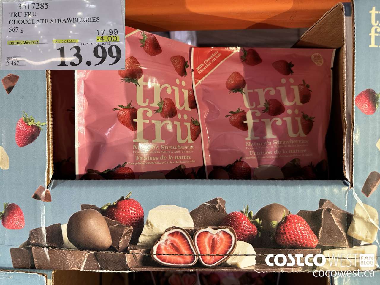 3517285 TRU FRU CHOCOLATE STRAWBERRIES 567 g ($4.00 INSTANT SAVINGS EXPIRES ON 2025-05-11) $13.99