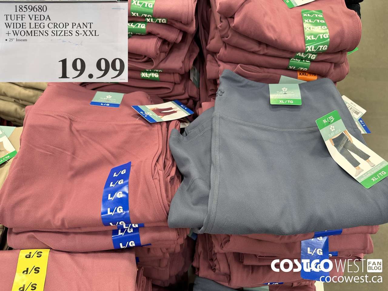 1859680 TUFF VEDA WIDE LEG CROP PANT LADIES SIZES S-XXL $19.99