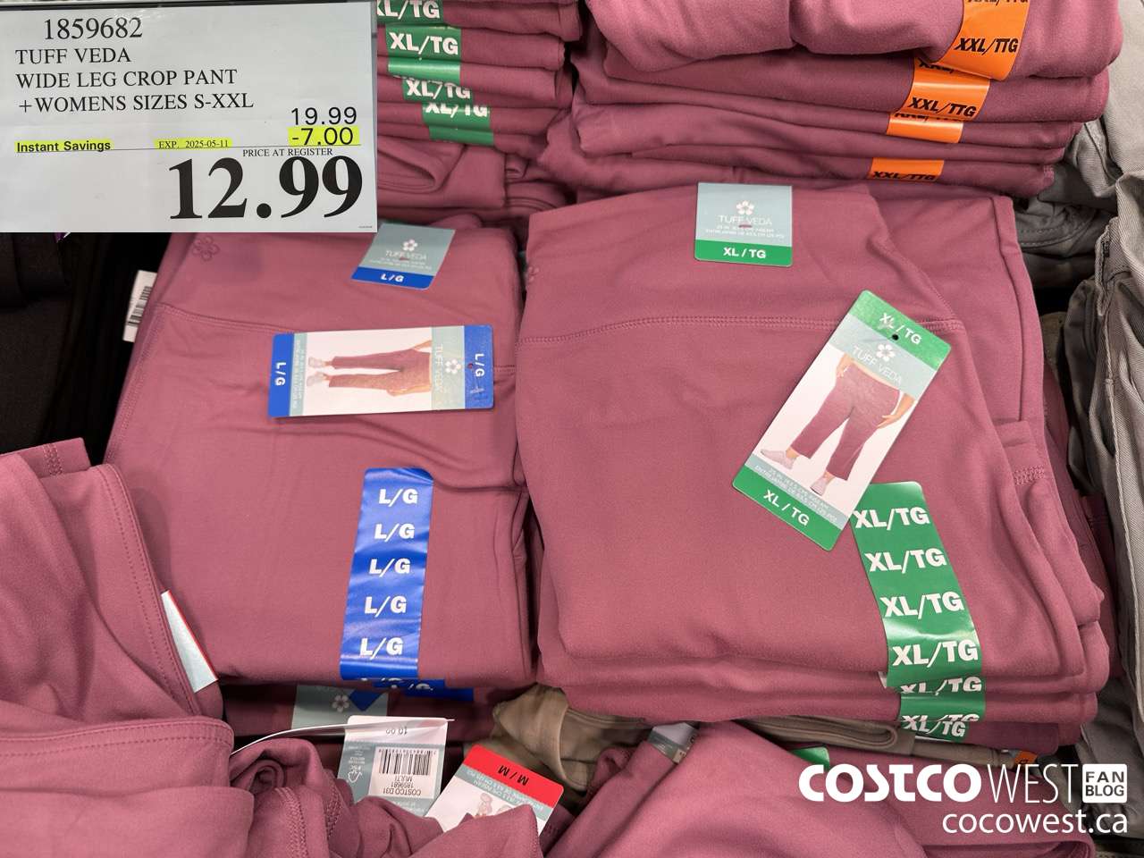 1859682 TUFF VEDA WIDE LEG CROP PANT LADIES SIZES S-XXL ($7.00 INSTANT SAVINGS EXPIRES ON 2025-05-11) $12.99