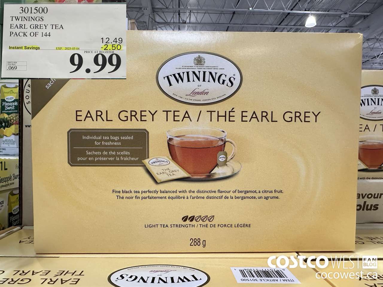 301500 TWININGS EARL GREY TEA 144 COUNT ($2.50 INSTANT SAVINGS EXPIRES ON 2025-05-04) $9.99