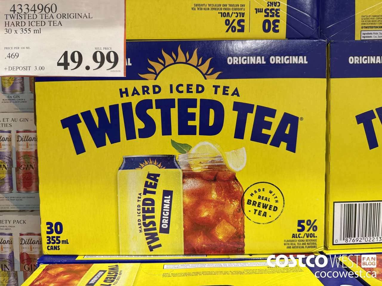 4334960 TWISTED TEA ORIGINAL HARD ICED TEA 30 X 355ML $49.99