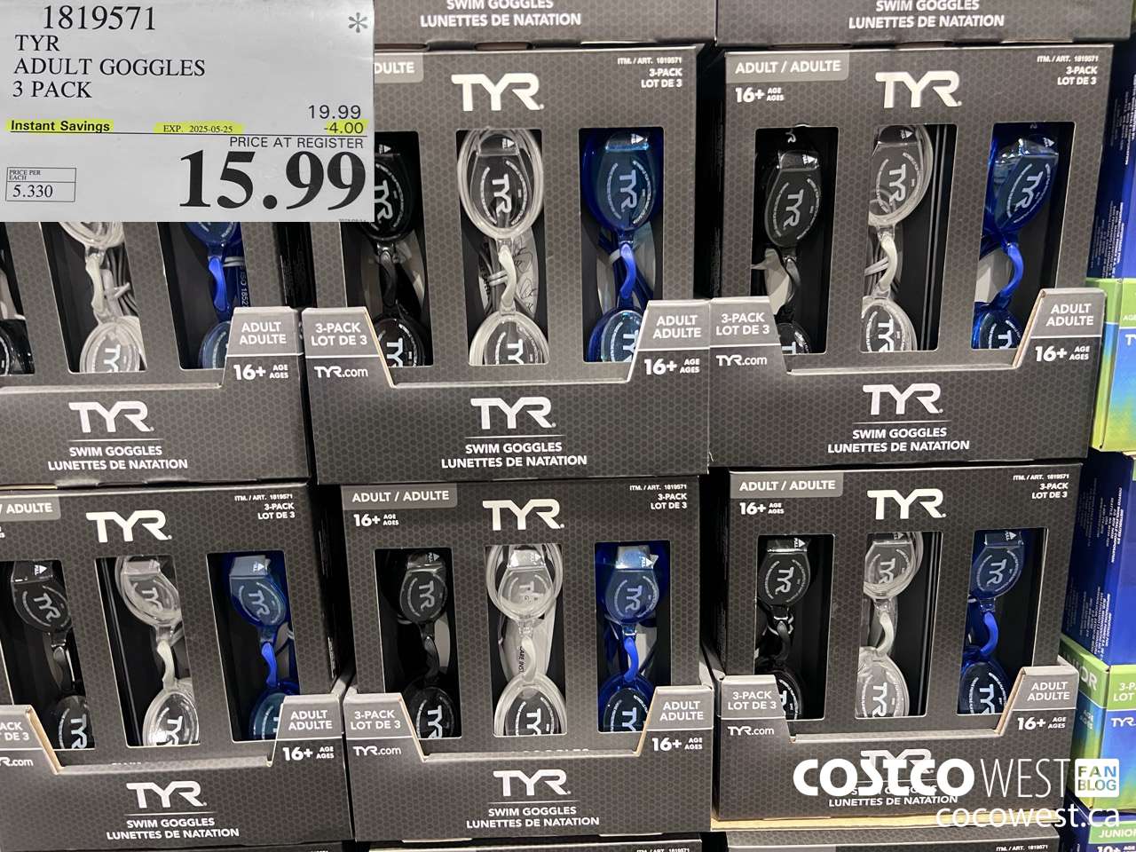1819571 TYR ADULT GOGGLES 3 PACK ($4.00 INSTANT SAVINGS EXPIRES ON 2025-05-25) $15.99