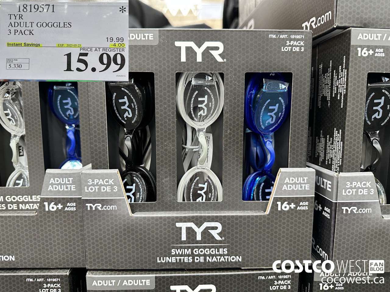 1819571 TYR ADULT GOGGLES 3 PACK ($4.00 INSTANT SAVINGS EXPIRES ON 2025-05-25) $15.99