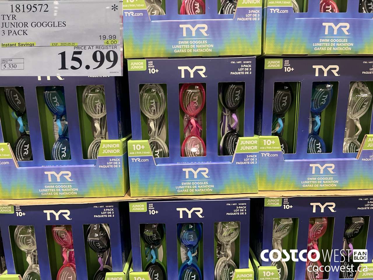 1819572 TYR JUNIOR GOGGLES 3 PACK ($4.00 INSTANT SAVINGS EXPIRES ON 2025-05-25) $15.99