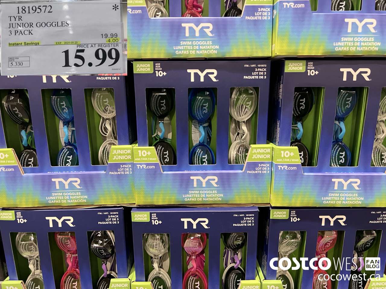 1819572 TYR JUNIOR GOGGLES 3 PACK ($4.00 INSTANT SAVINGS EXPIRES ON 2025-05-25) $15.99