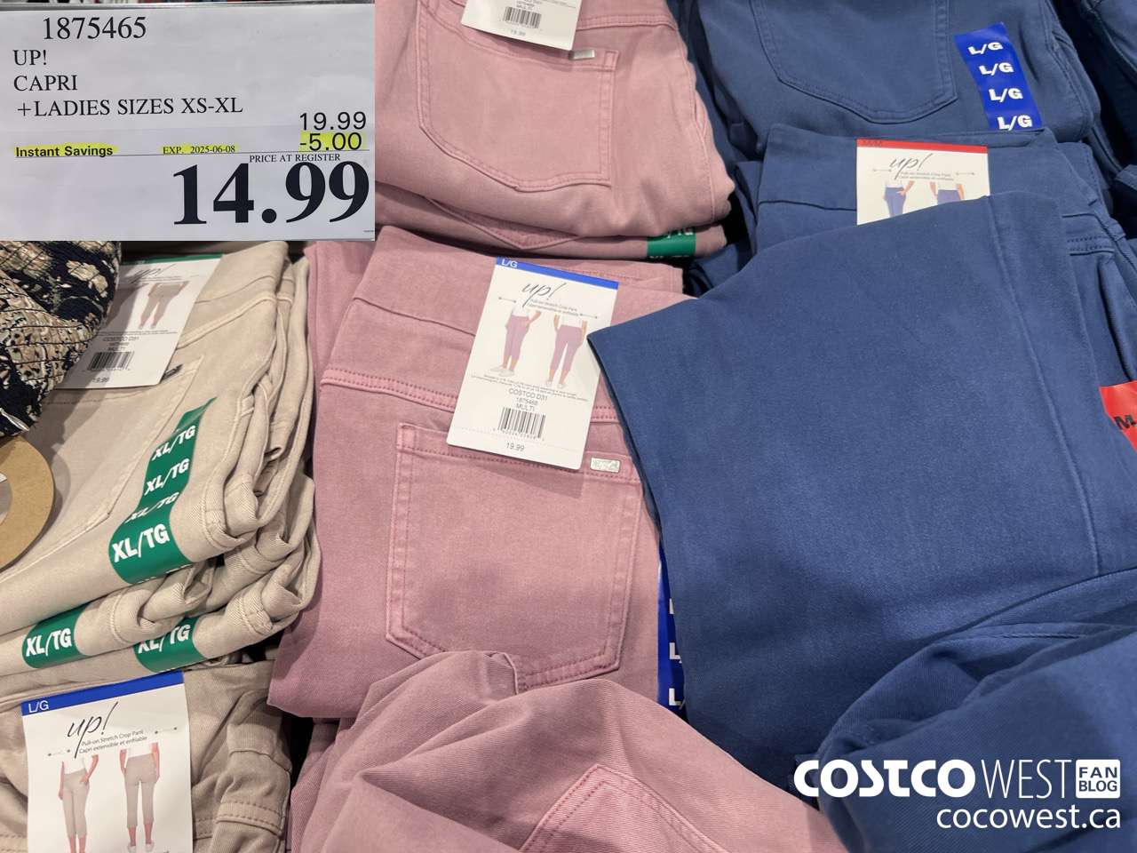 1875465 UP! CAPRI LADIES SIZES XS-XL ($5.00 INSTANT SAVINGS EXPIRES ON 2025-06-08) $14.99