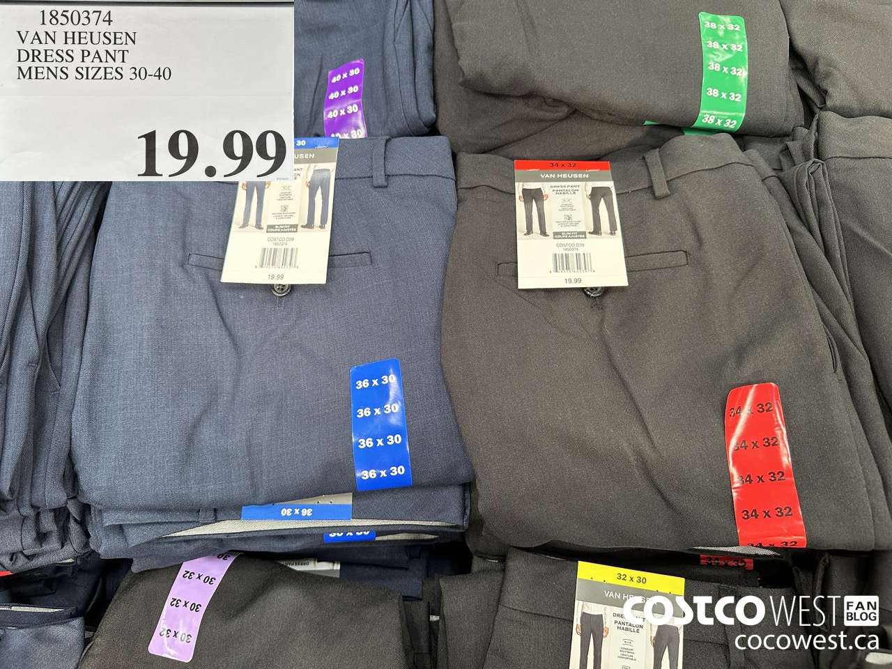 1850374 VAN HEUSEN DRESS PANT MENS SIZES 30-40 $19.99