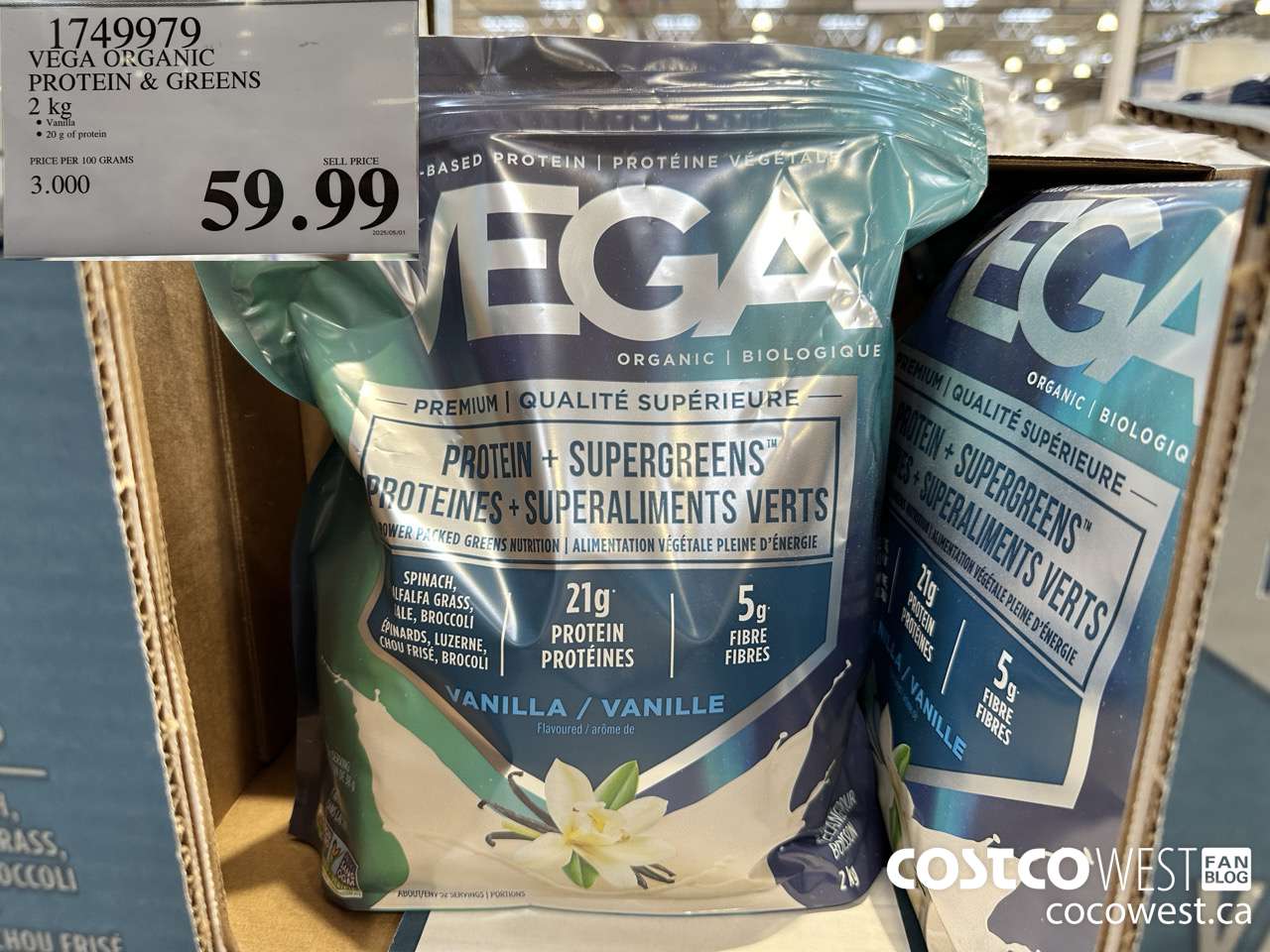 1749979 VEGA ORGANIC PROTEIN & GREENS 2 KG $59.99