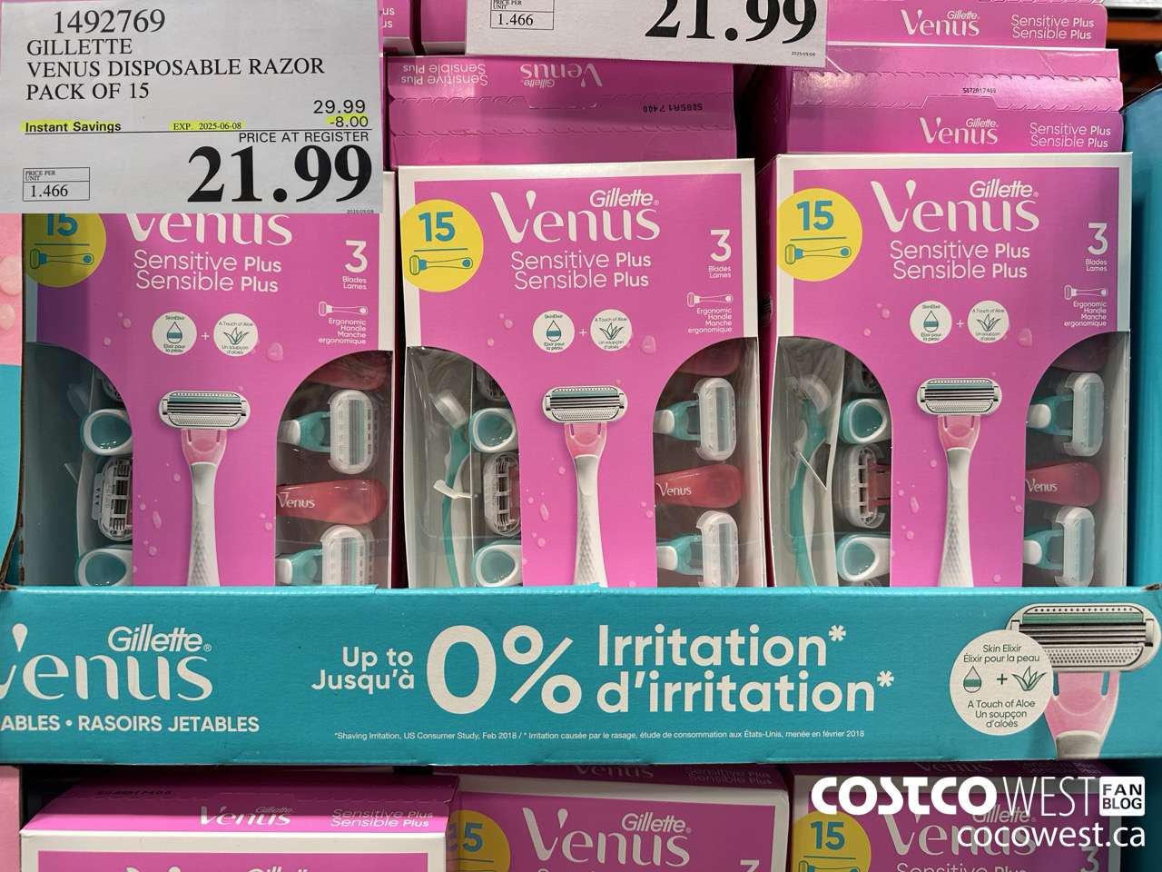 1492769 VENUS SENSITVE PLUS 15 COUNT DISPOSABLE ($8.00 INSTANT SAVINGS EXPIRES ON 2025-06-08) $21.99