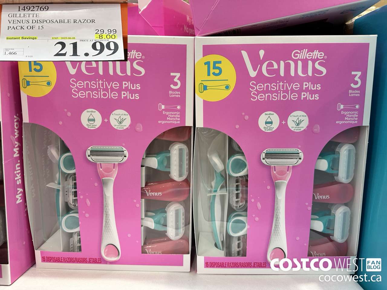 1492769 VENUS SENSITVE PLUS 15 COUNT DISPOSABLE ($8.00 INSTANT SAVINGS EXPIRES ON 2025-06-08) $21.99