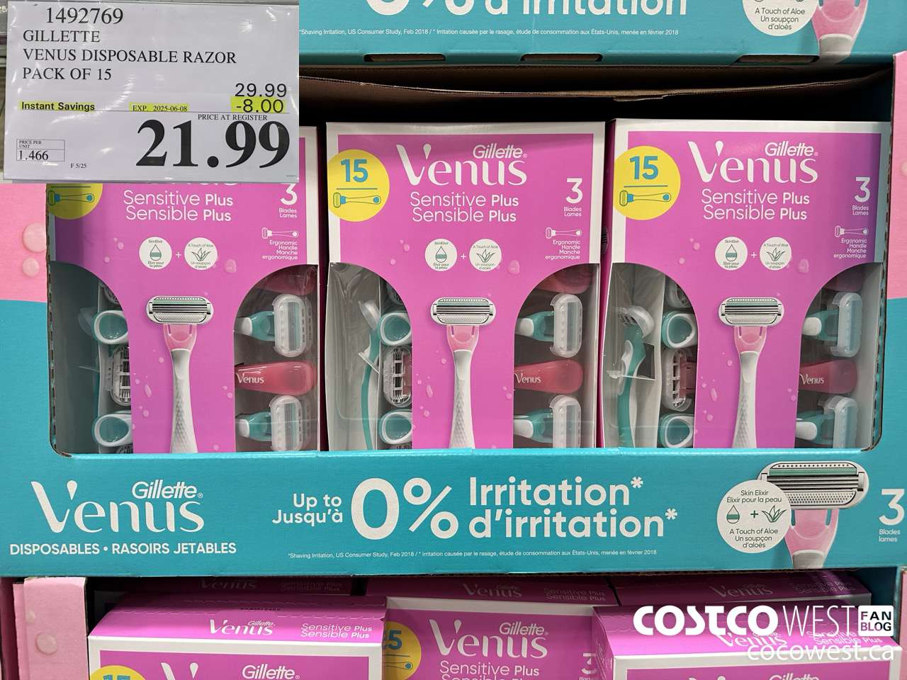 1492769 VENUS SENSITVE PLUS 15 COUNT DISPOSABLE ($8.00 INSTANT SAVINGS EXPIRES ON 2025-06-08) $21.99