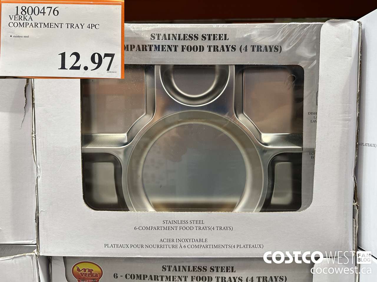 1800476 VERKA COMPARTMENT TRAY 4 PC $12.97