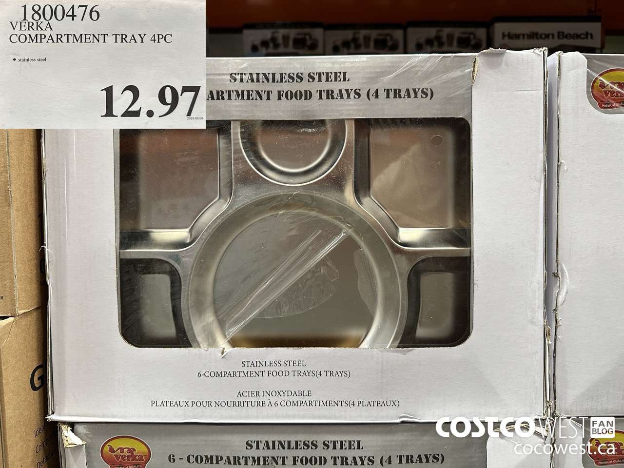 1800476 VERKA COMPARTMENT TRAY 4 PC $12.97