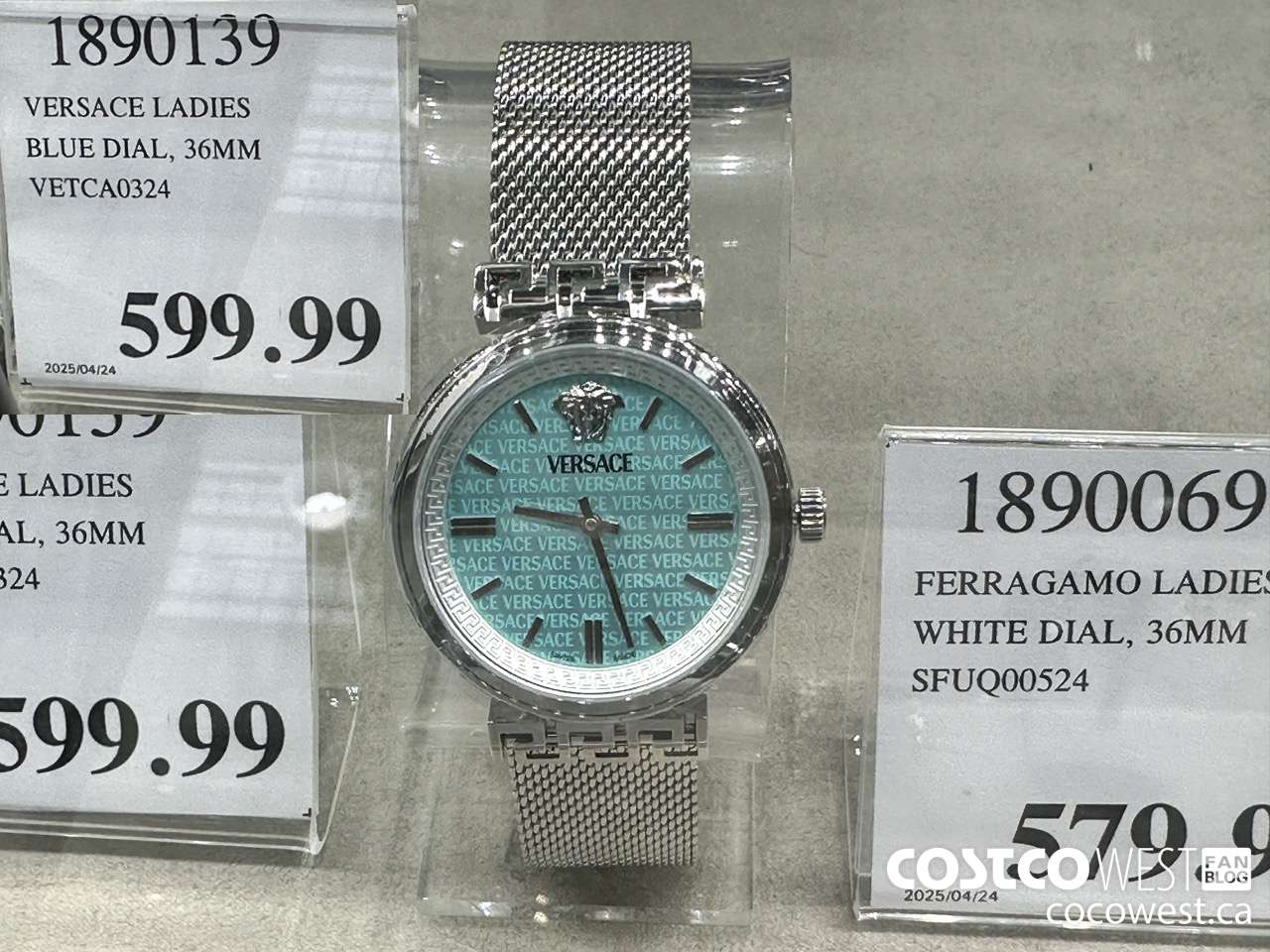 1890139 VERSACE LADIES BLUE DIAL, 36MM VETCA0324 $599.99