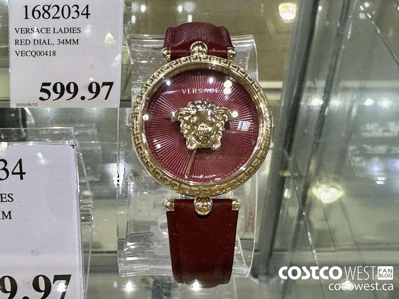 1682034 VERSACE LADIES RED DIAL 34MM VECQ00418 $599.97