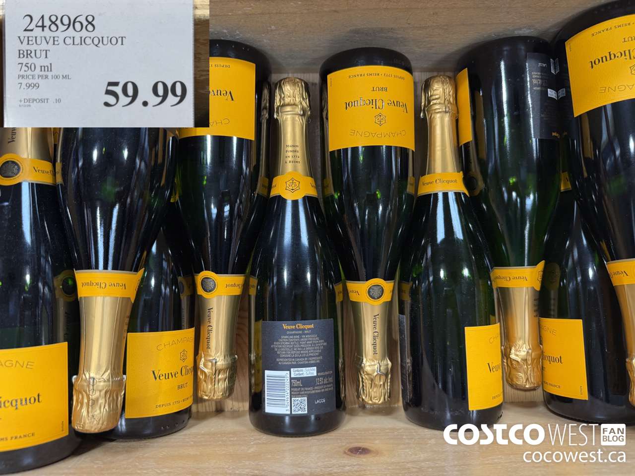 248968 VEUVE CLICQUOT BRUT 750 ML $59.99