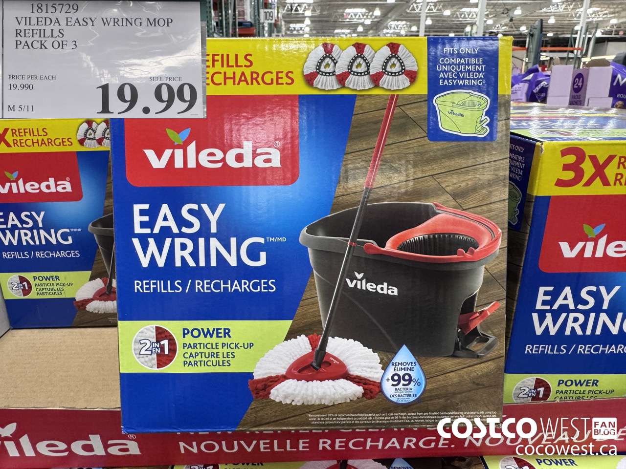 1815729 VILEDA EASY WRING MOP REFILLS PACK OF 3 $19.99
