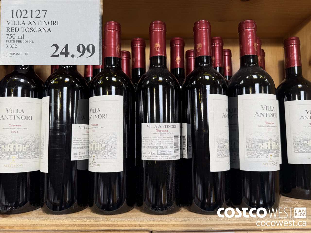 102127 VILLA ANTINORI RED TOSCANA 750ML $24.99
