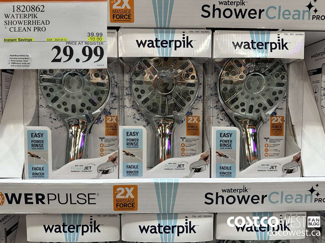 1820862 WATERPIK SHOWERHEAD CLEAN PRO ($10.00 INSTANT SAVINGS EXPIRES ON 2025-05-11) $29.99