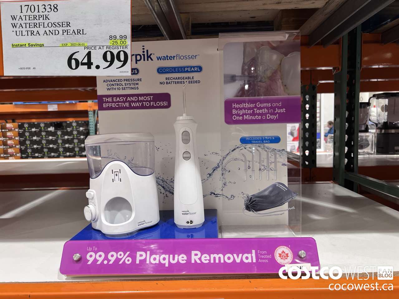 1701338 WATERPIK WATERFLOSSER ULTRA AND PEARL ($25.00 INSTANT SAVINGS EXPIRES ON 2025-06-01) $64.99