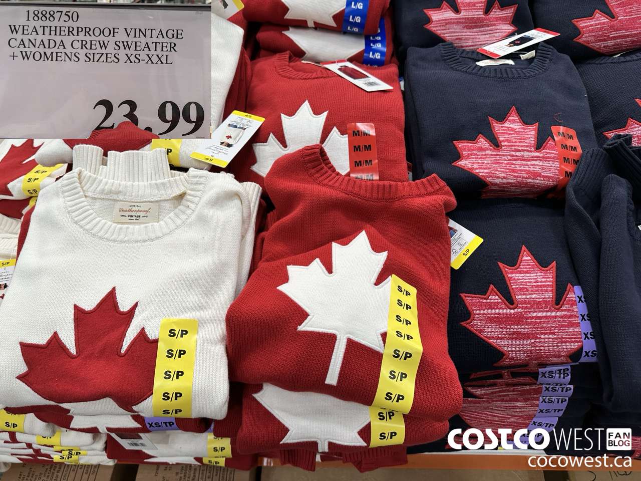 1888750 WEATHERPROOF VINTAGE CANADA CREW SWEATER WOMENS SIZES XS-XXL $23.99