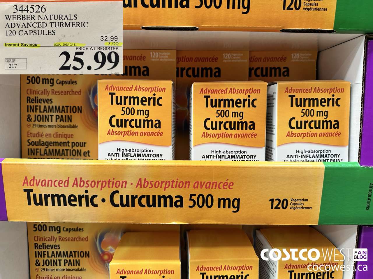 344526 WEBBER NATURALS ADVANCED TURMERIC 120 CAPSULES ($7.00 INSTANT SAVINGS EXPIRES ON 2025-05-11) $25.99