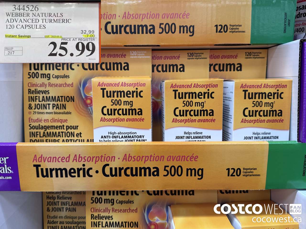 344526 WEBBER NATURALS ADVANCED TURMERIC 120 CAPSULES ($7.00 INSTANT SAVINGS EXPIRES ON 2025-05-11) $25.99