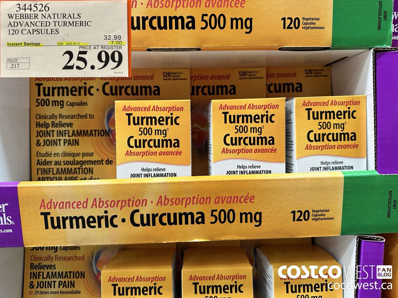 344526 WEBBER NATURALS ADVANCED TURMERIC 120 CAPSULES ($7.00 INSTANT SAVINGS EXPIRES ON 2025-05-11) $25.99