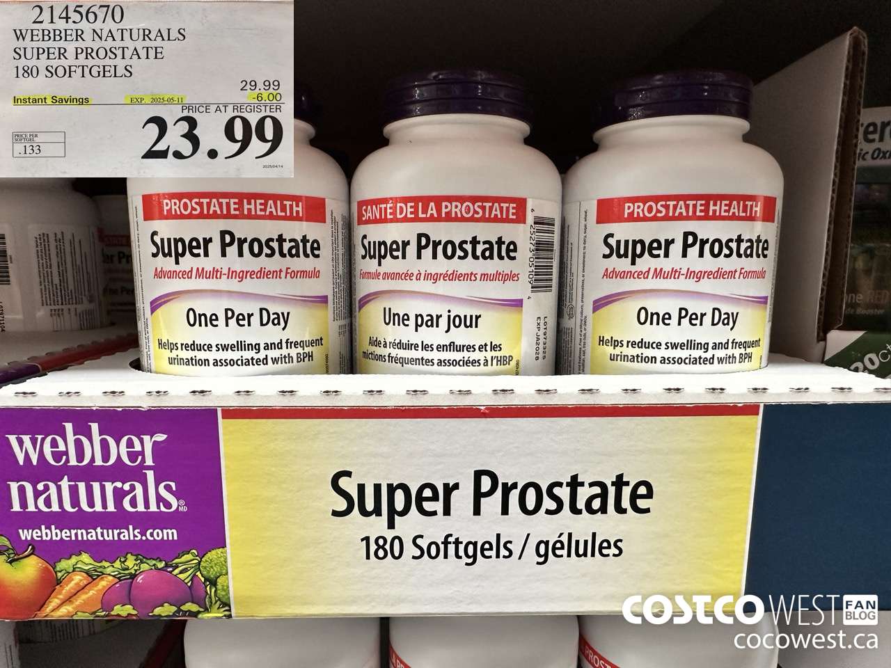 2145670 WEBBER NATURALS SUPER PROSTATE ADVANCED FORMULA 180 SOFTGELS ($6.00 INSTANT SAVINGS EXPIRES ON 2025-05-11) $23.99