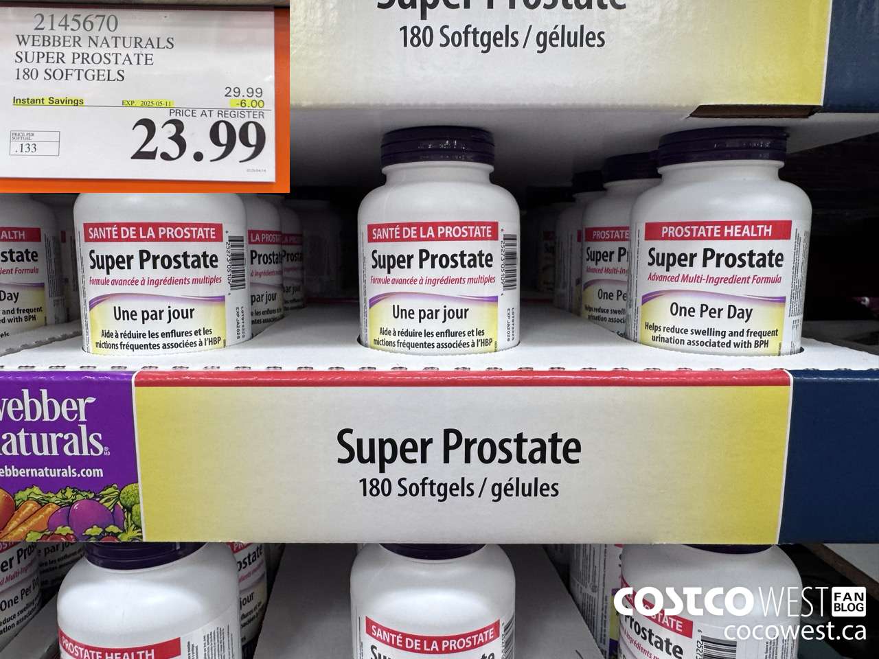 2145670 WEBBER NATURALS SUPER PROSTATE ADVANCED FORMULA 180 SOFTGELS ($6.00 INSTANT SAVINGS EXPIRES ON 2025-05-11) $23.99