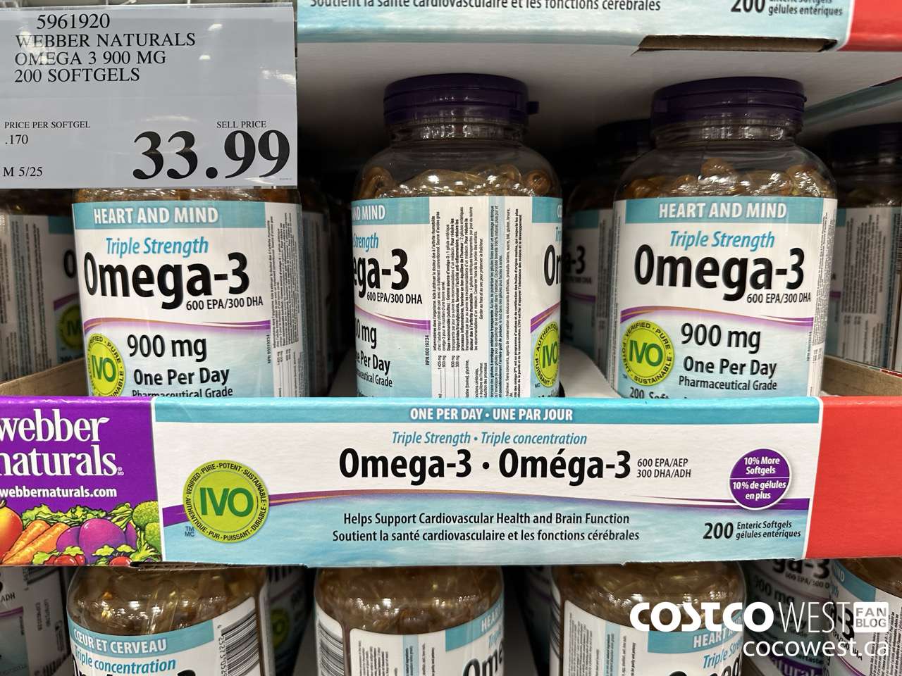 5961920 WEBBER NATURALS TRIPLE STRENGTH OMEGA3 200 SOFTGELS $33.99