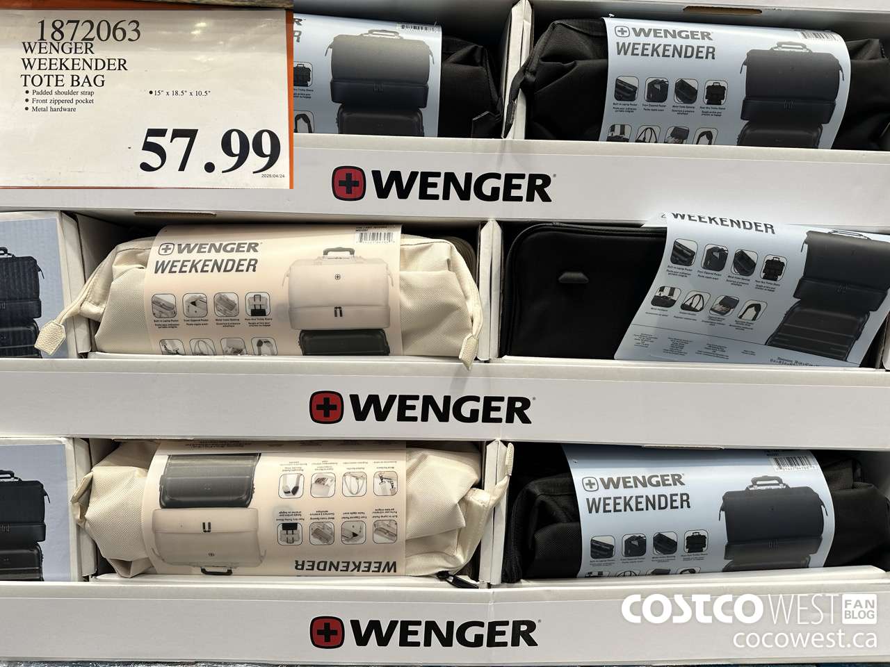 1872063 WENGER WEEKENDER TOTE BAG $57.99
