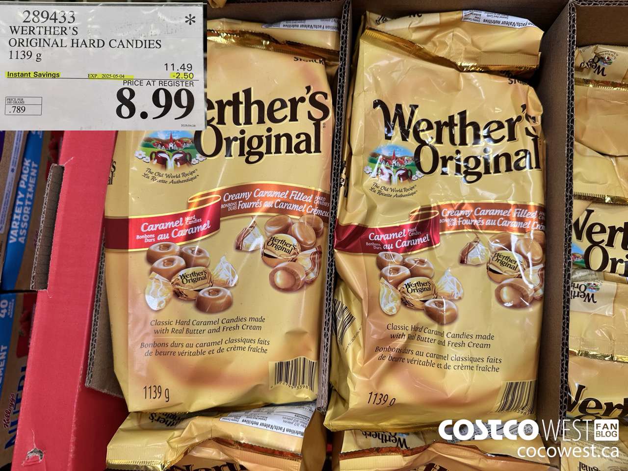 289433 WERTHER'S ORIGINAL HARD CANDIES 1139G ($2.50 INSTANT SAVINGS EXPIRES ON 2025-05-04) $8.99