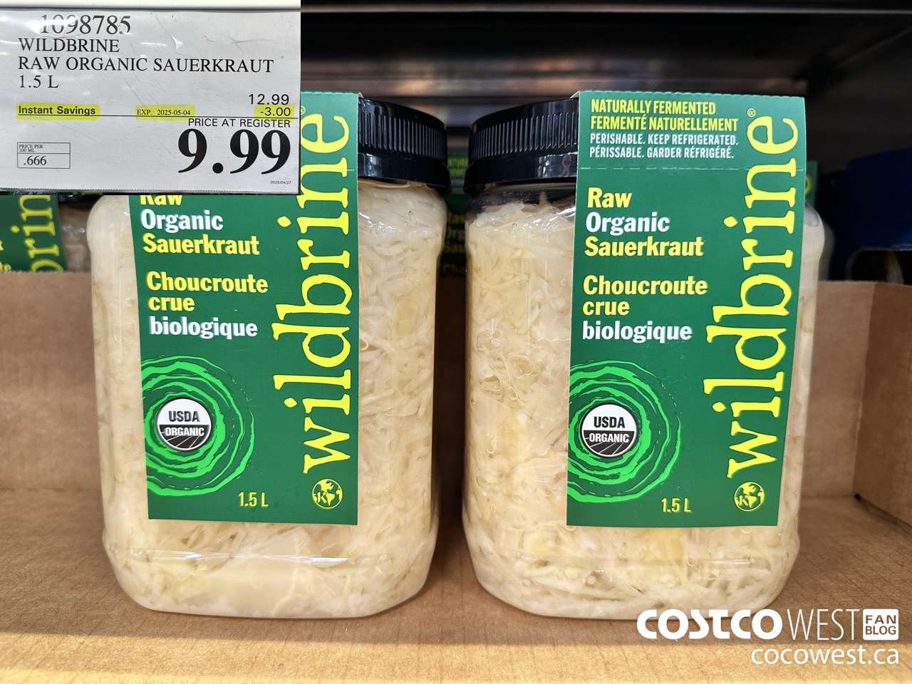 1098785 WILDBRINE RAW ORGANIC SAUERKRAUT 1.5L ($3.00 INSTANT SAVINGS EXPIRES ON 2025-05-04) $9.99