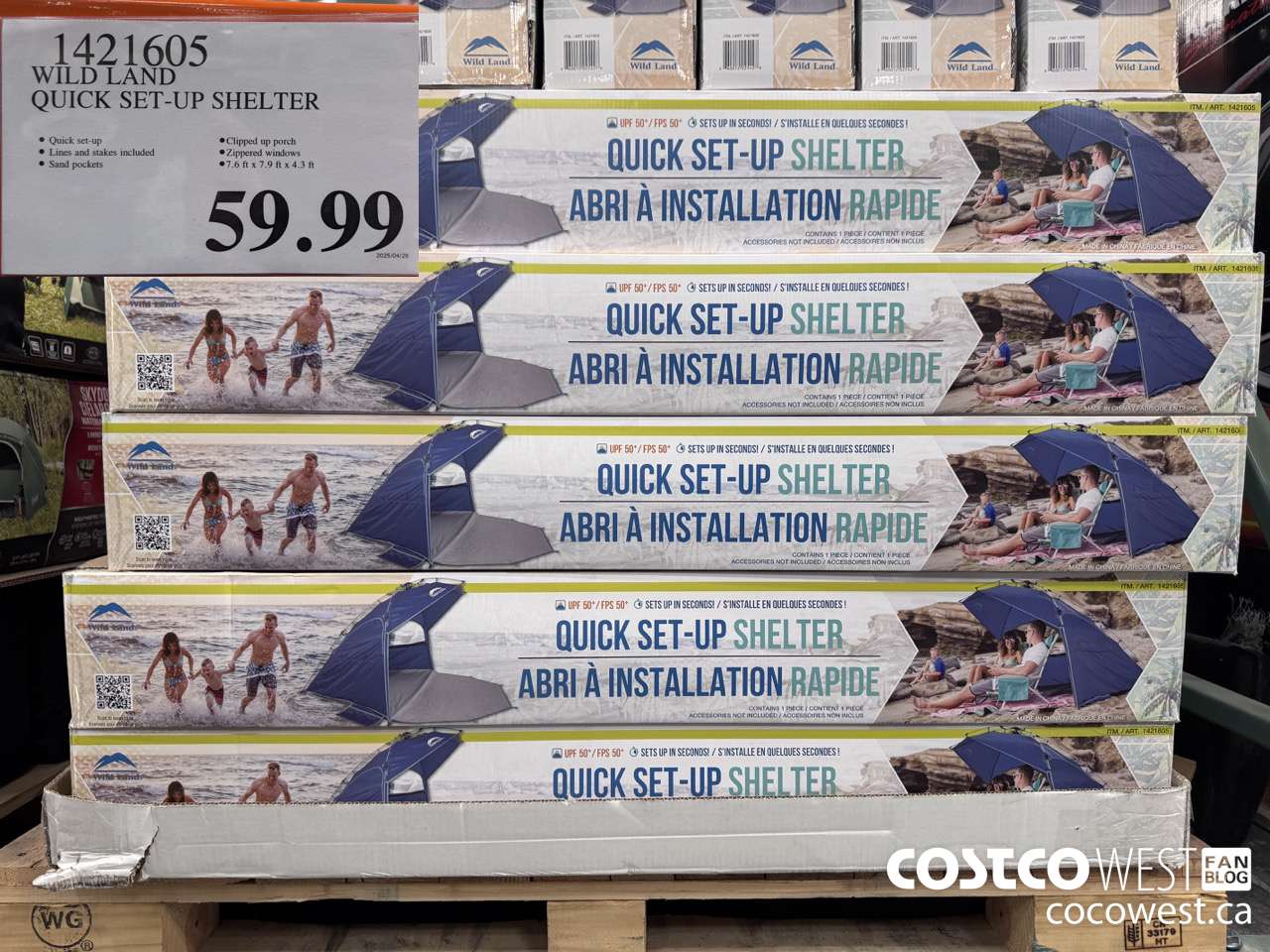 1421605 WILD LAND QUICK SET-UP SHELTER $59.99