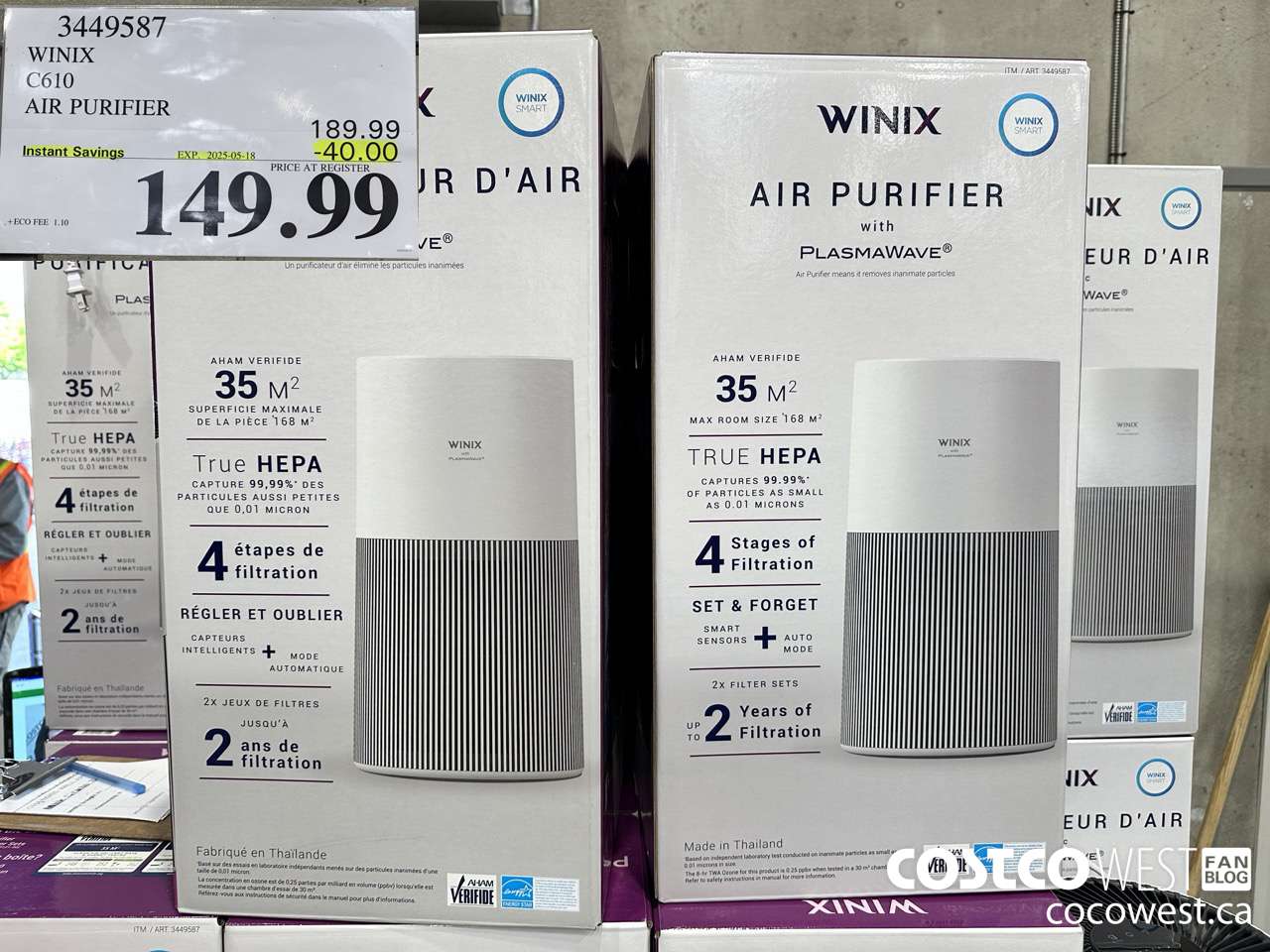 3449587 WINIX C610 AIR PURIFIER ($40.00 INSTANT SAVINGS EXPIRES ON 2025-05-18) $149.99