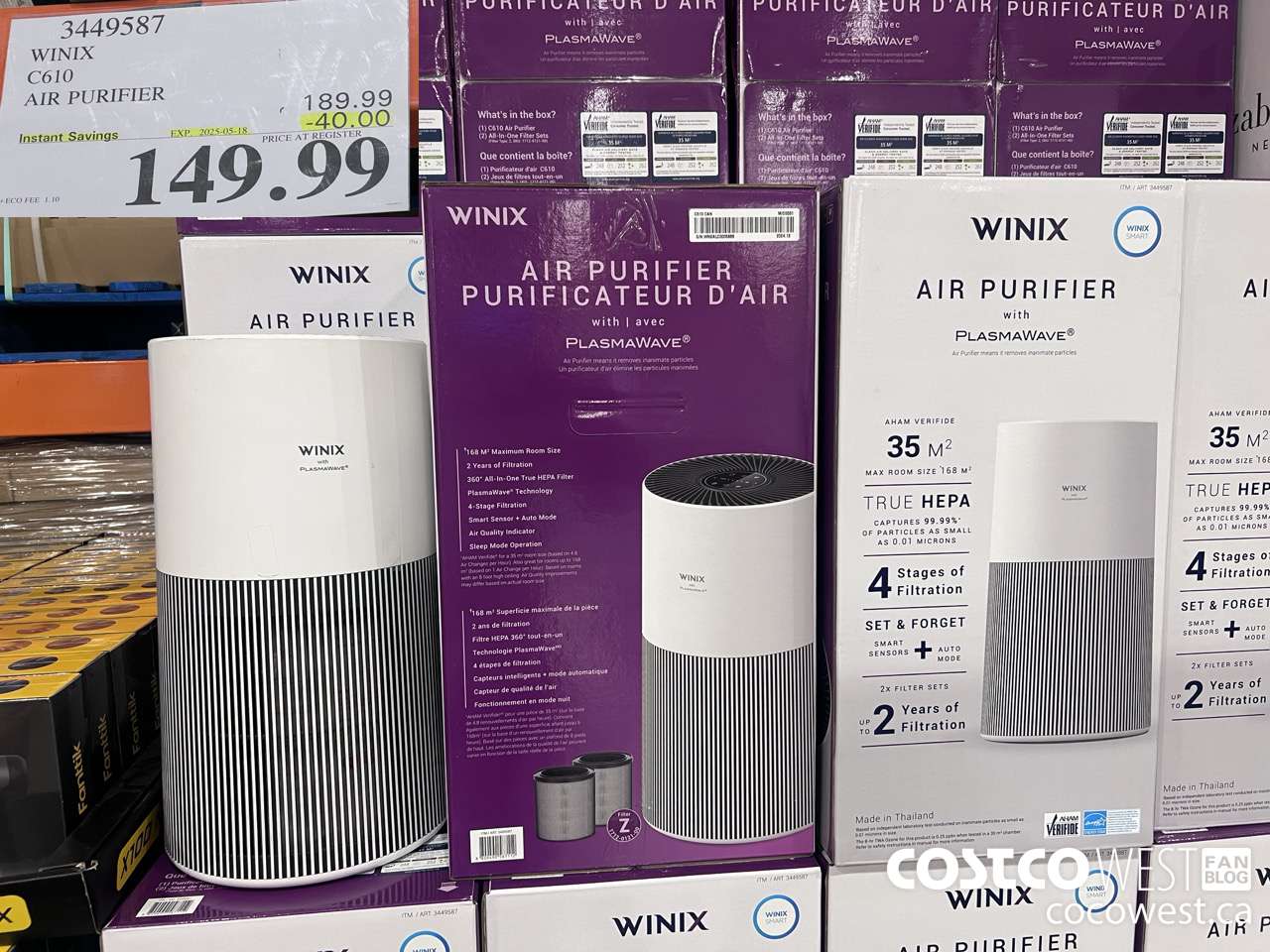 3449587 WINIX C610 AIR PURIFIER ($40.00 INSTANT SAVINGS EXPIRES ON 2025-05-18) $149.99