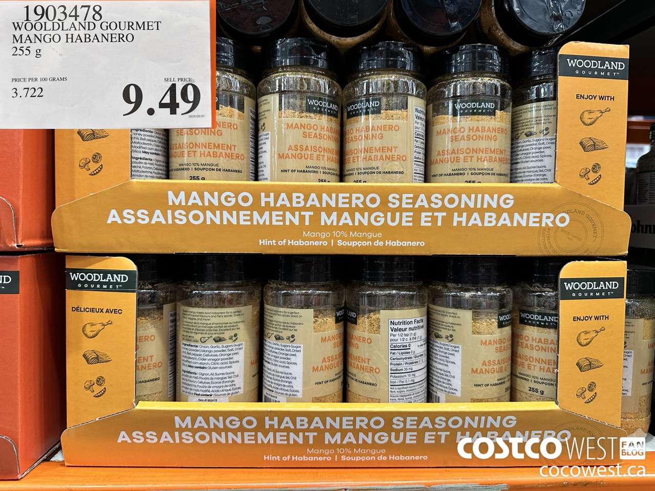 1903478 WOOLDLAND GOURMET MANGO HABANERO 255G $9.49