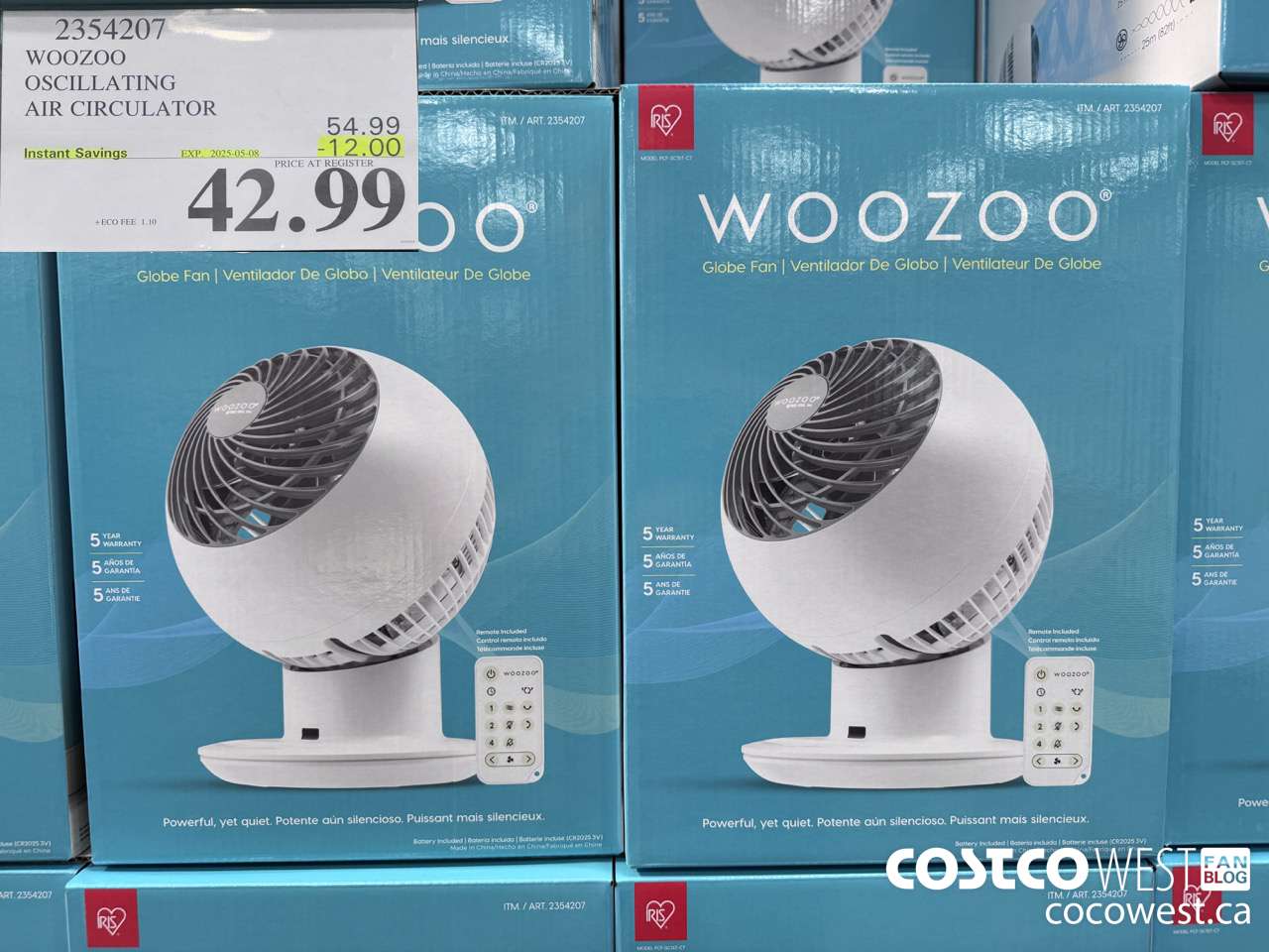 2354207 WOOZOO OSCILLATING AIR CIRCULATOR ($12.00 INSTANT SAVINGS EXPIRES ON 2025-05-08) $42.99