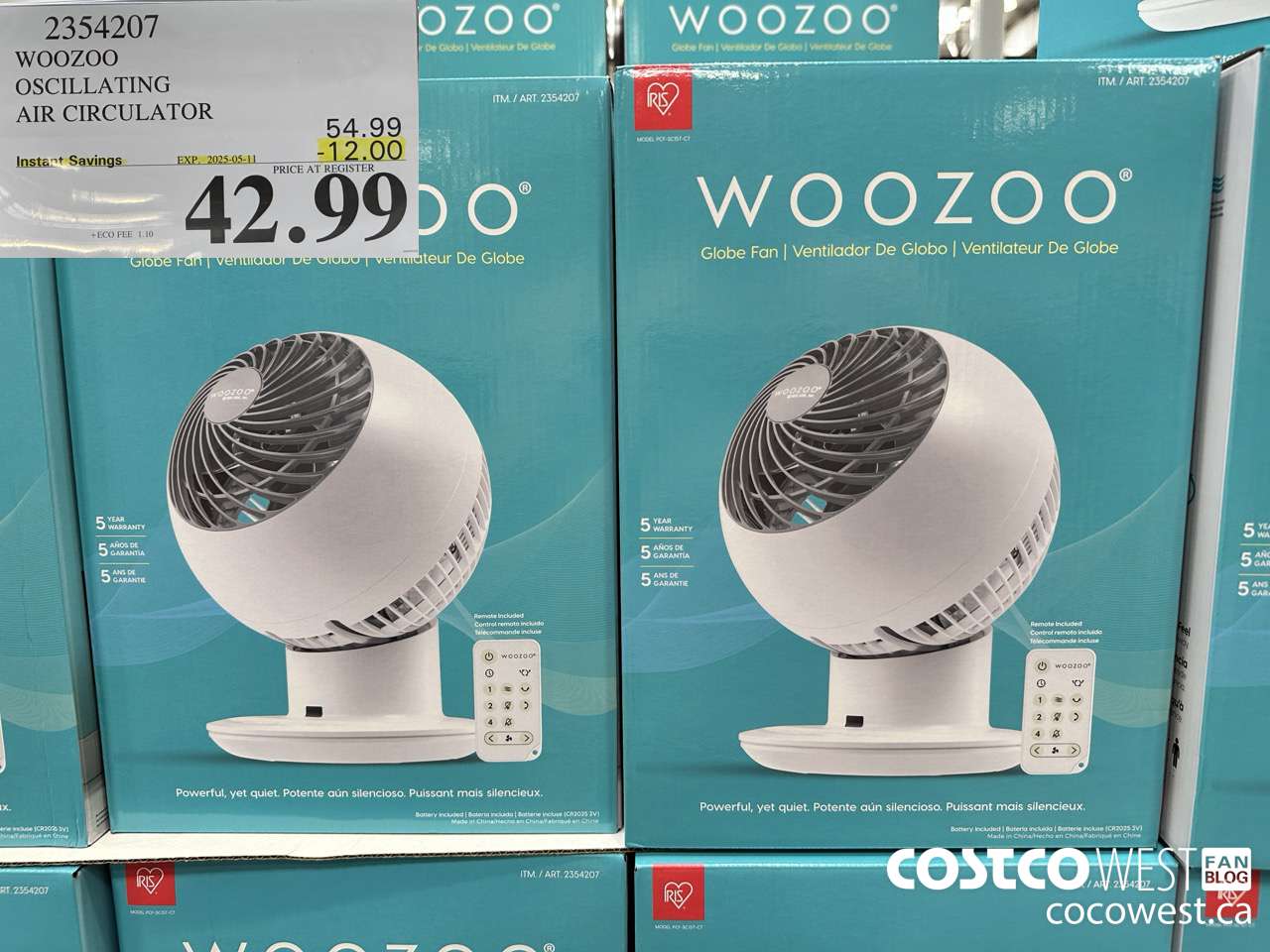 2354207 WOOZOO OSCILLATING AIR CIRCULATOR ($12.00 INSTANT SAVINGS EXPIRES ON 2025-05-11) $42.99