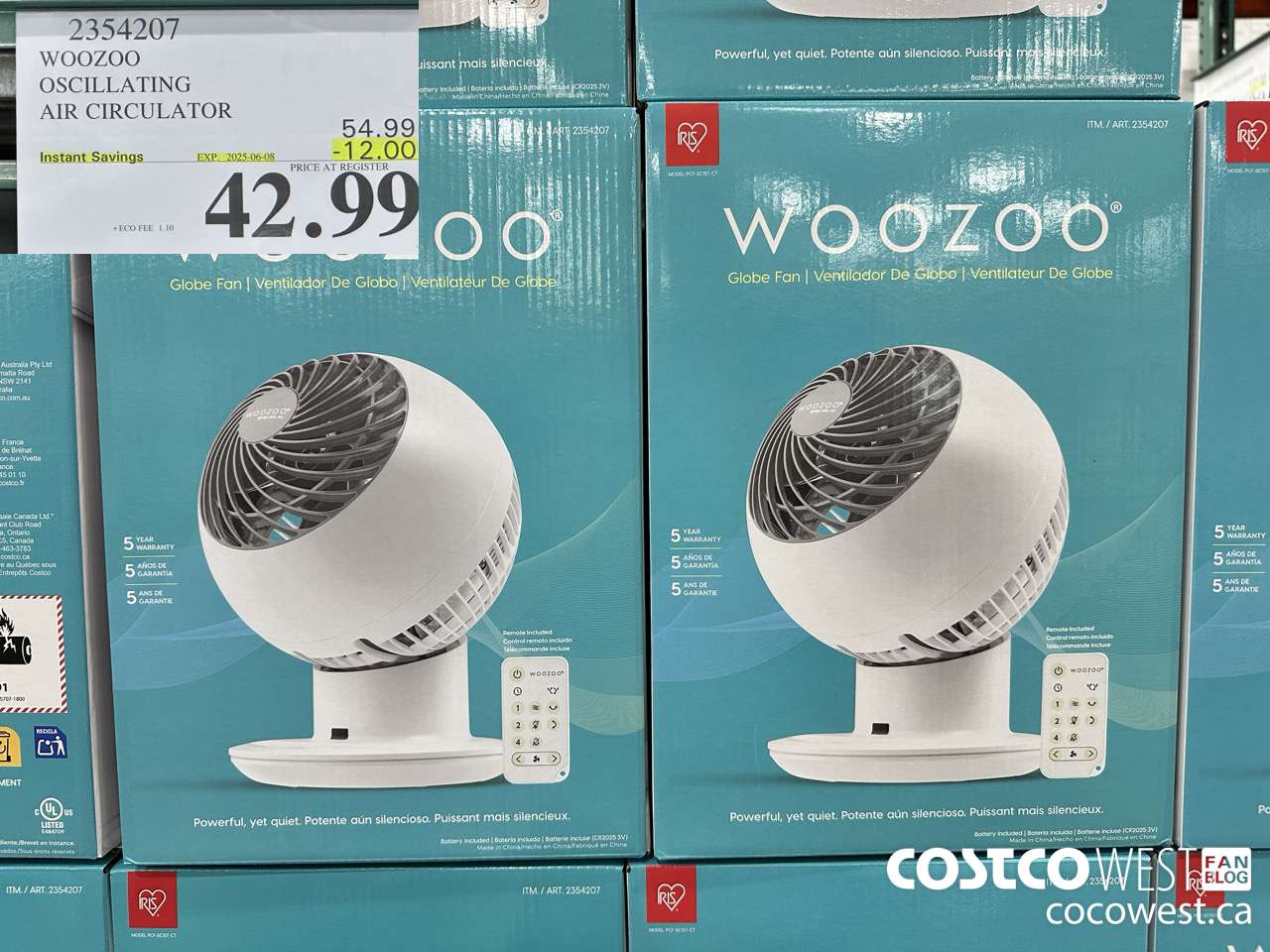 2354207 WOOZOO OSCILLATING AIR CIRCULATOR ($12.00 INSTANT SAVINGS EXPIRES ON 2025-06-08) $42.99