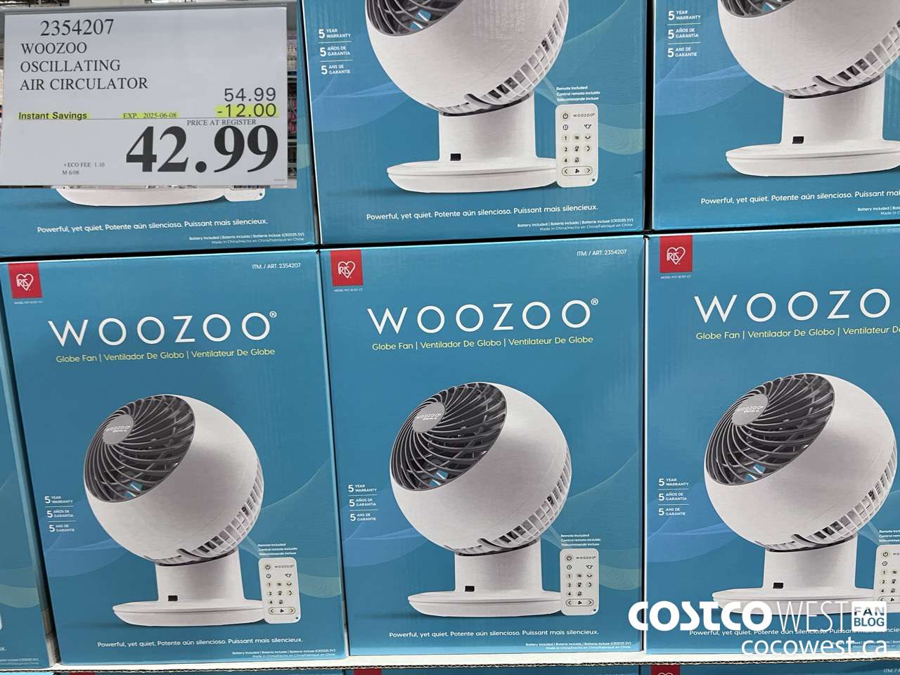 2354207 WOOZOO OSCILLATING AIR CIRCULATOR ($12.00 INSTANT SAVINGS EXPIRES ON 2025-06-08) $42.99