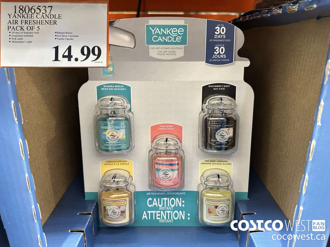 1806537 YANKEE CANDLE AIR FRESHENER PACK OF 5 $14.99