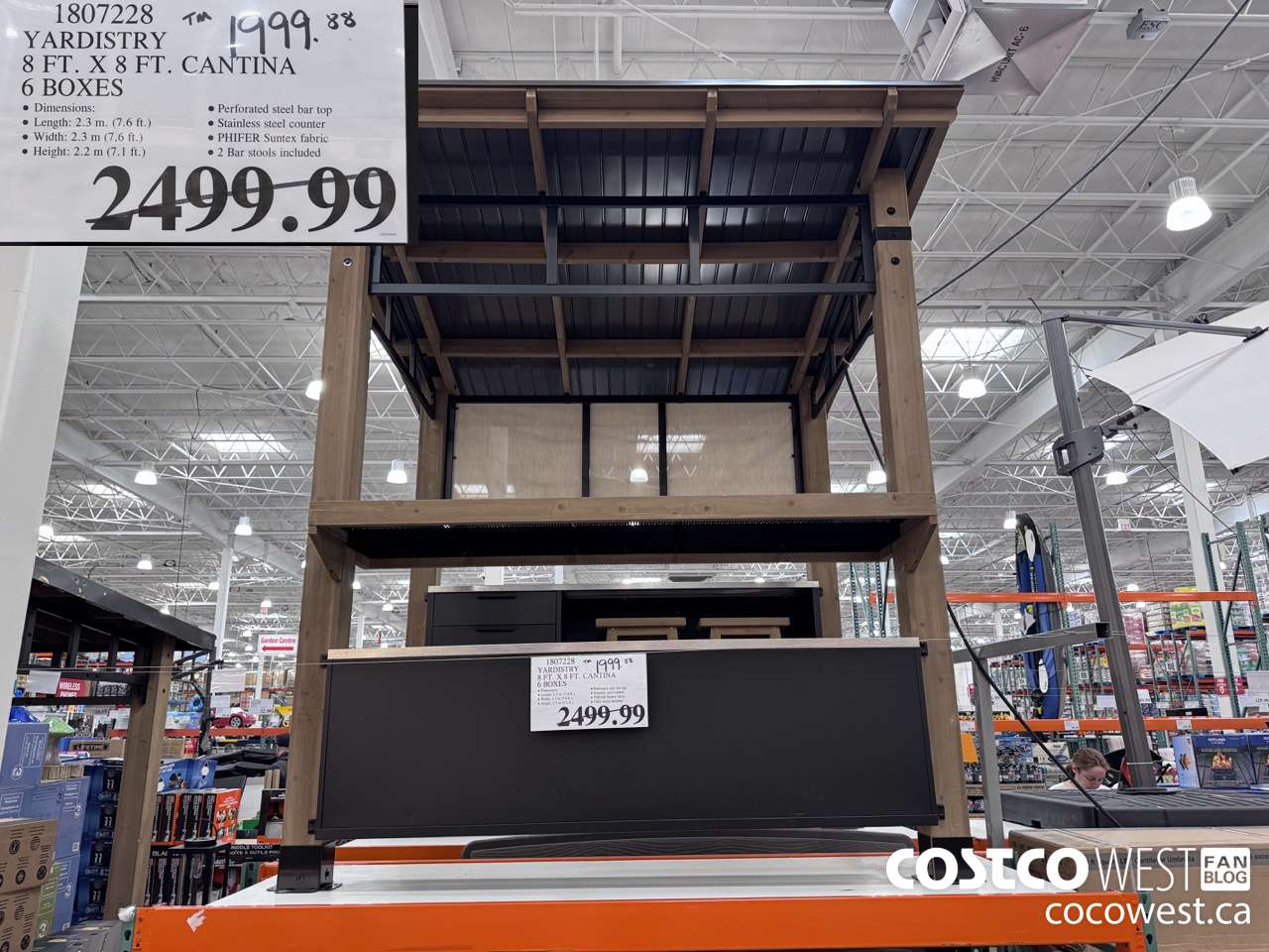 1807228 YARDISTRY 8 FT. X 8 FT. CANTINA 6 BOXES  $1999.88