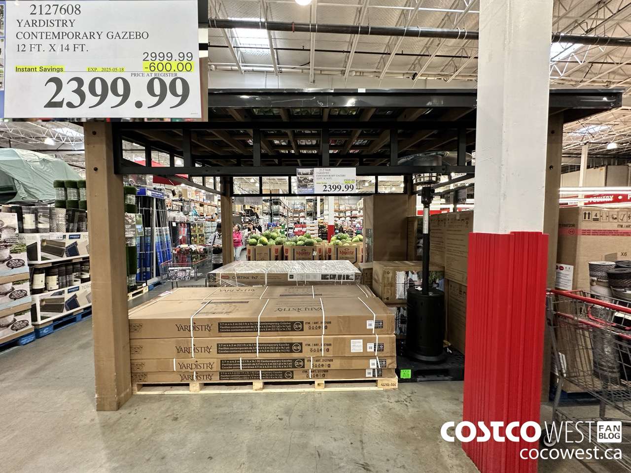 2127608 YARDISTRY CONTEMPORARY GAZEBO 12 FT. X 14 FT.  ($600.00 INSTANT SAVINGS EXPIRES ON 2025-05-18) $2399.99