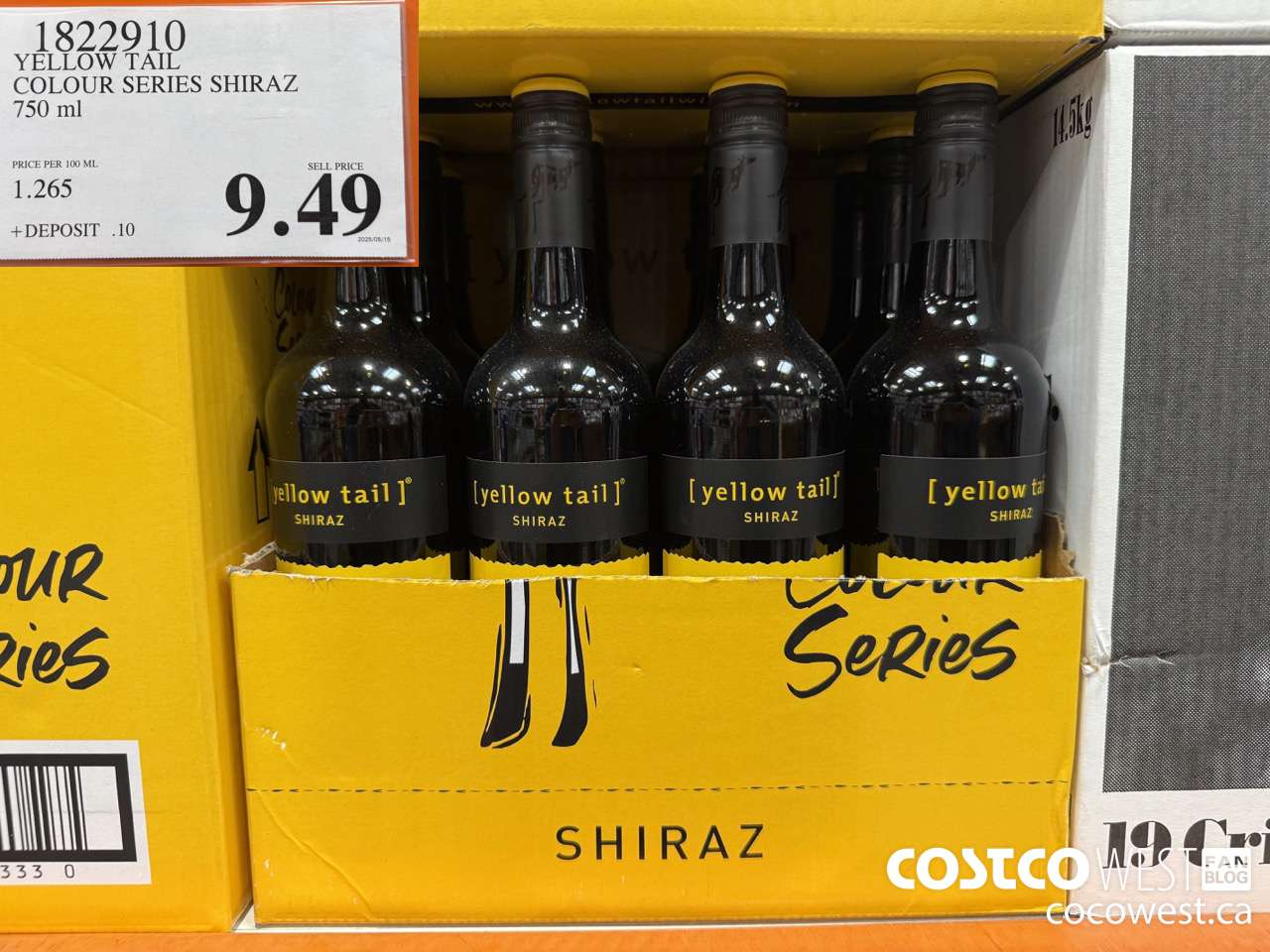 1822910 YELLOW TAIL COLOUR SERIES SHIRAZ 750ML $9.49