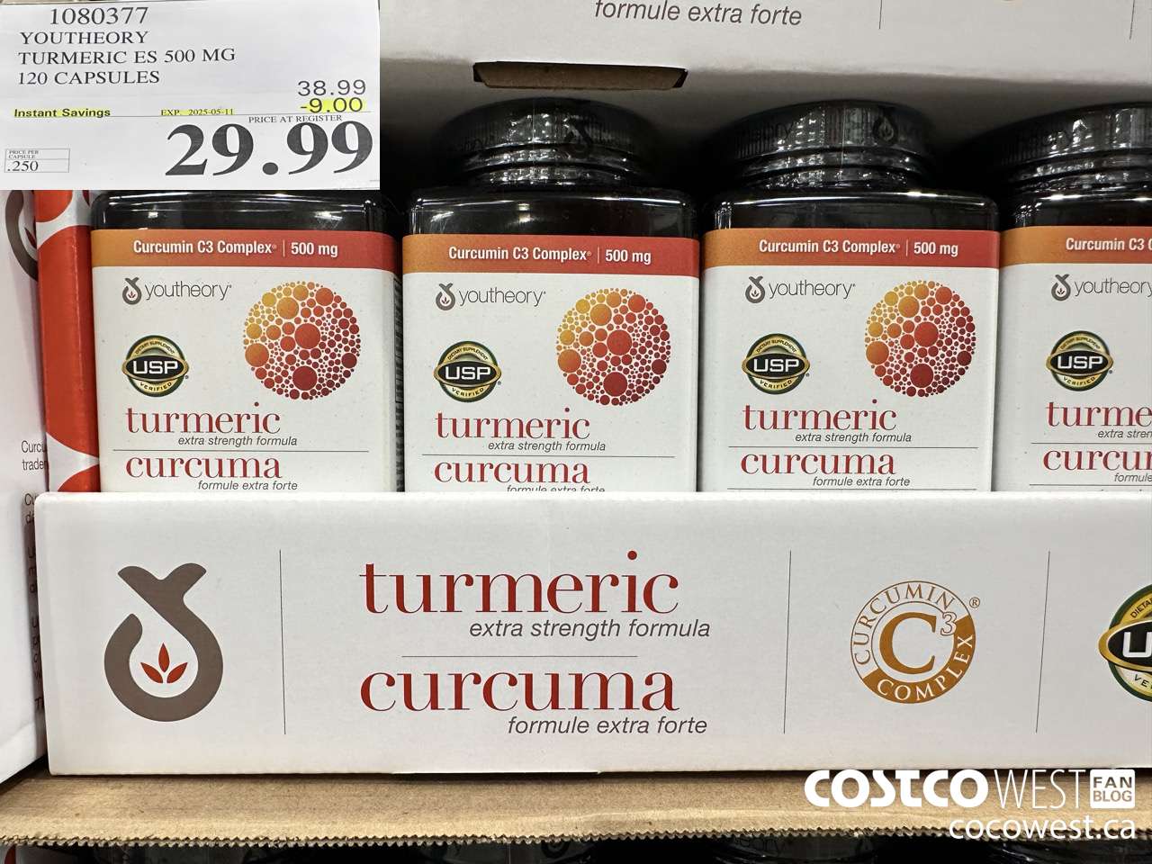 1080377 YOUTHEORY TURMERIC ES 120 VEGGIE CAPSULES ($9.00 INSTANT SAVINGS EXPIRES ON 2025-05-11) $29.99