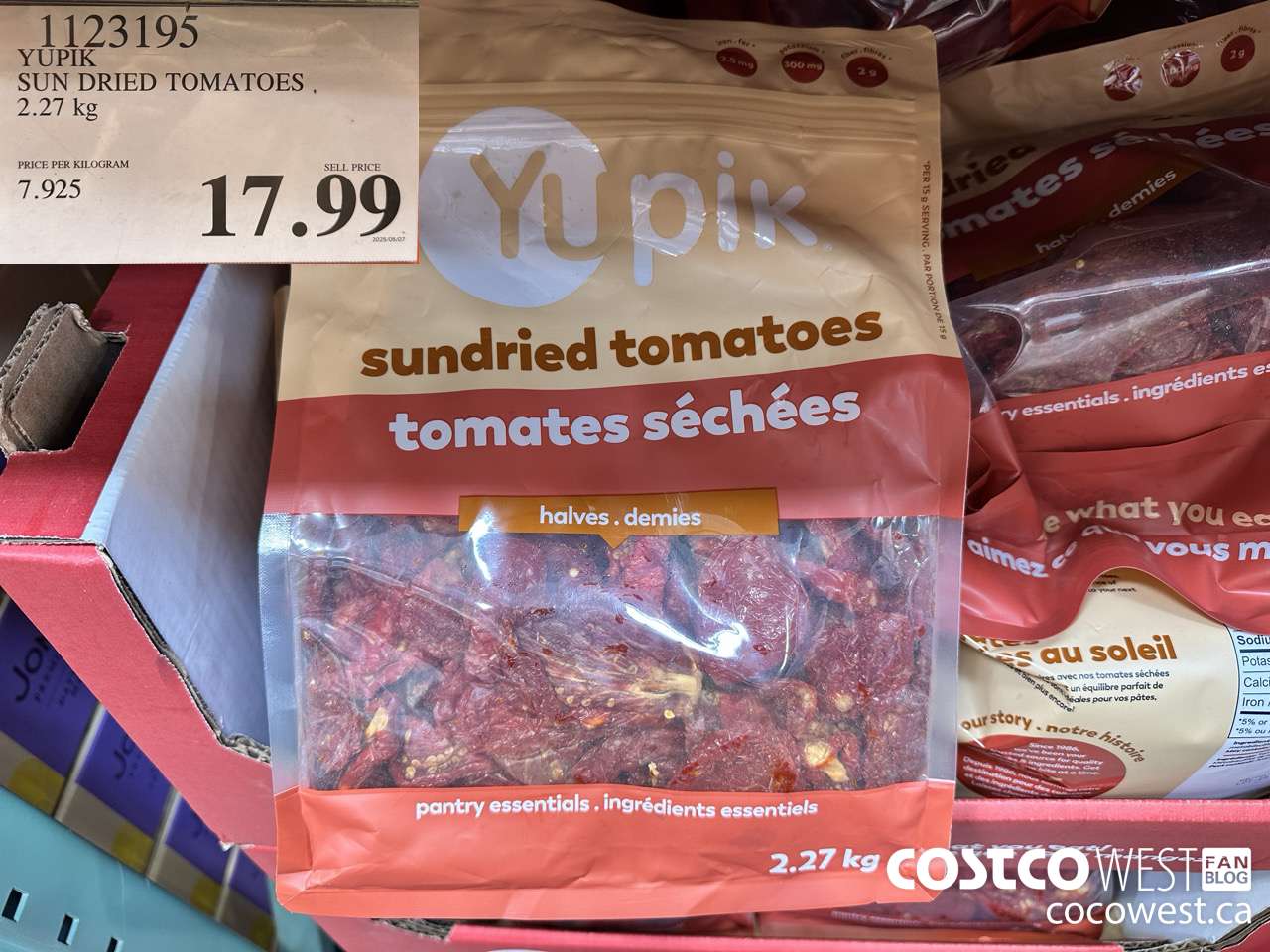 1123195 YUPIK SUN DRIED TOMATOES 2.27KG $17.99