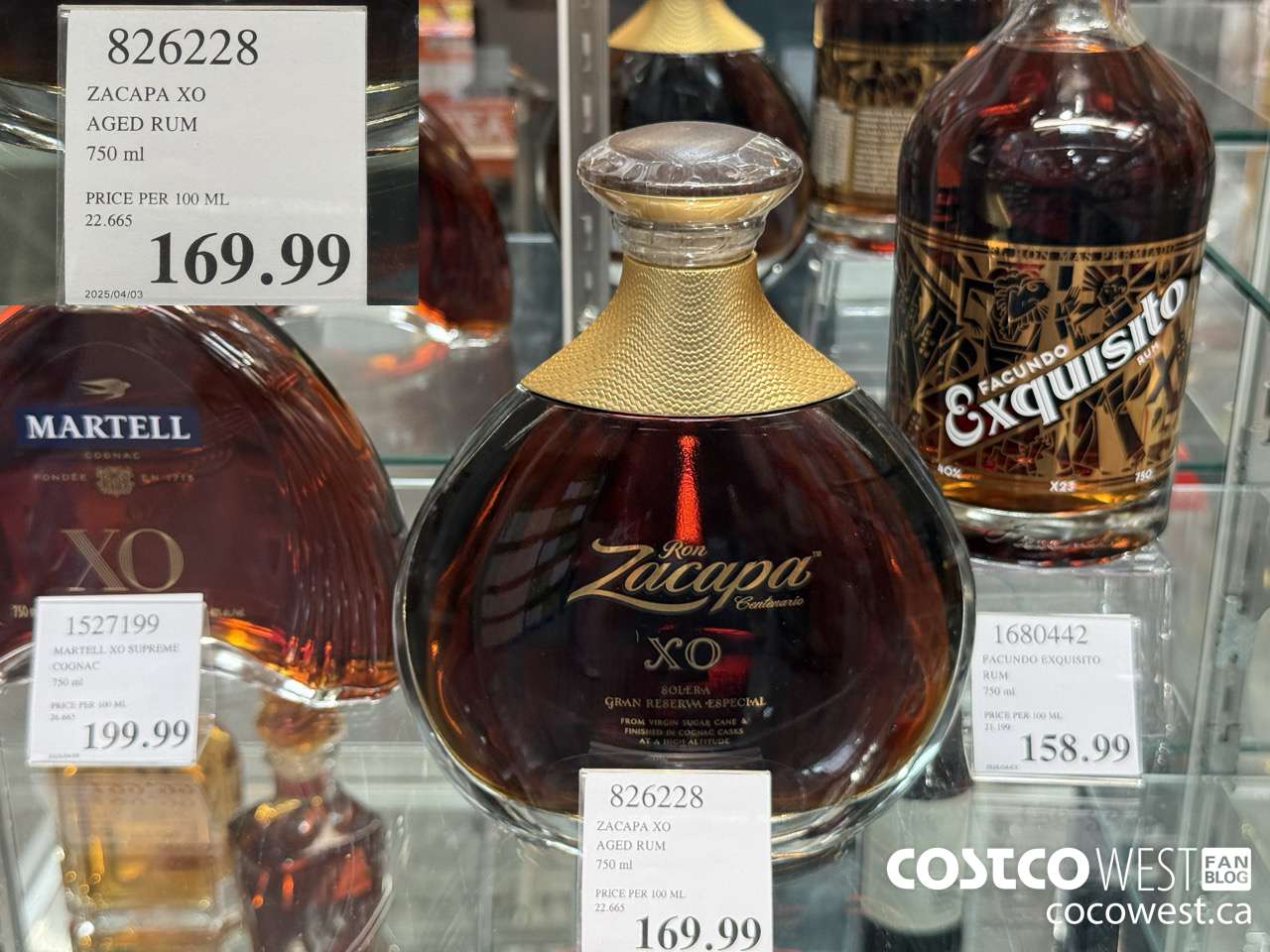 826228 ZACAPA XO AGED RUM 750ML $169.99